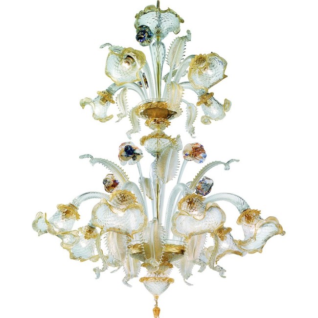 GUGLIE - Crystal chandelier with colored flowers