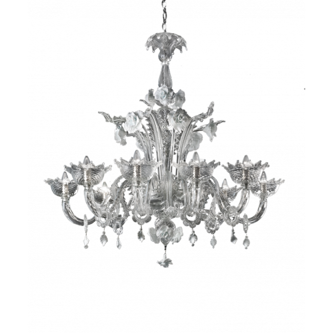 SNOW WHITE - Chandelier with White Flowers