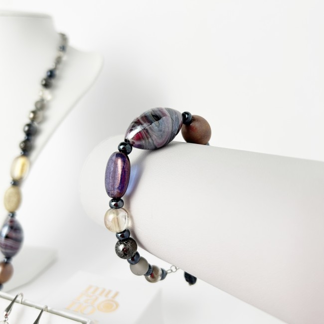BOURGEOIS - Pulsera de diseño con perlas de amatista