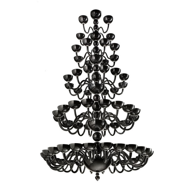 MARBELLA - Araña de luces de vidrio negro pastel