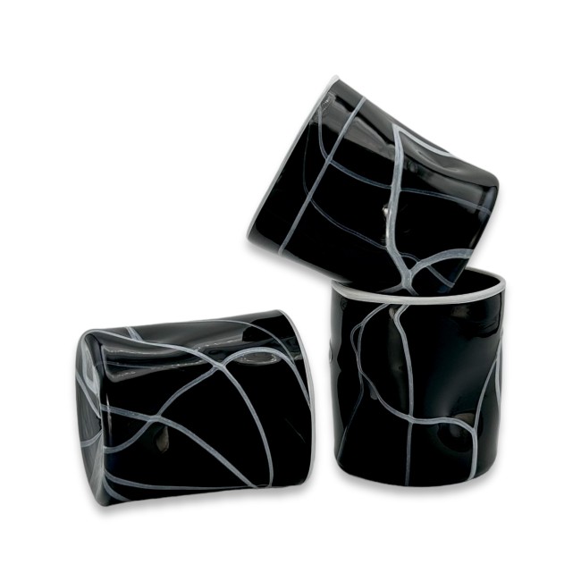 Goti eleganti in vetro di Murano neri