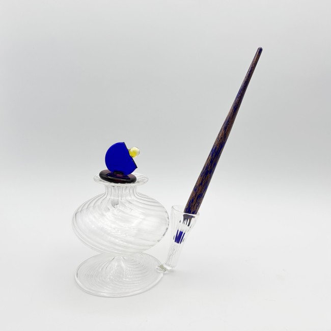 COCAI - Glass inkwell with pen holder