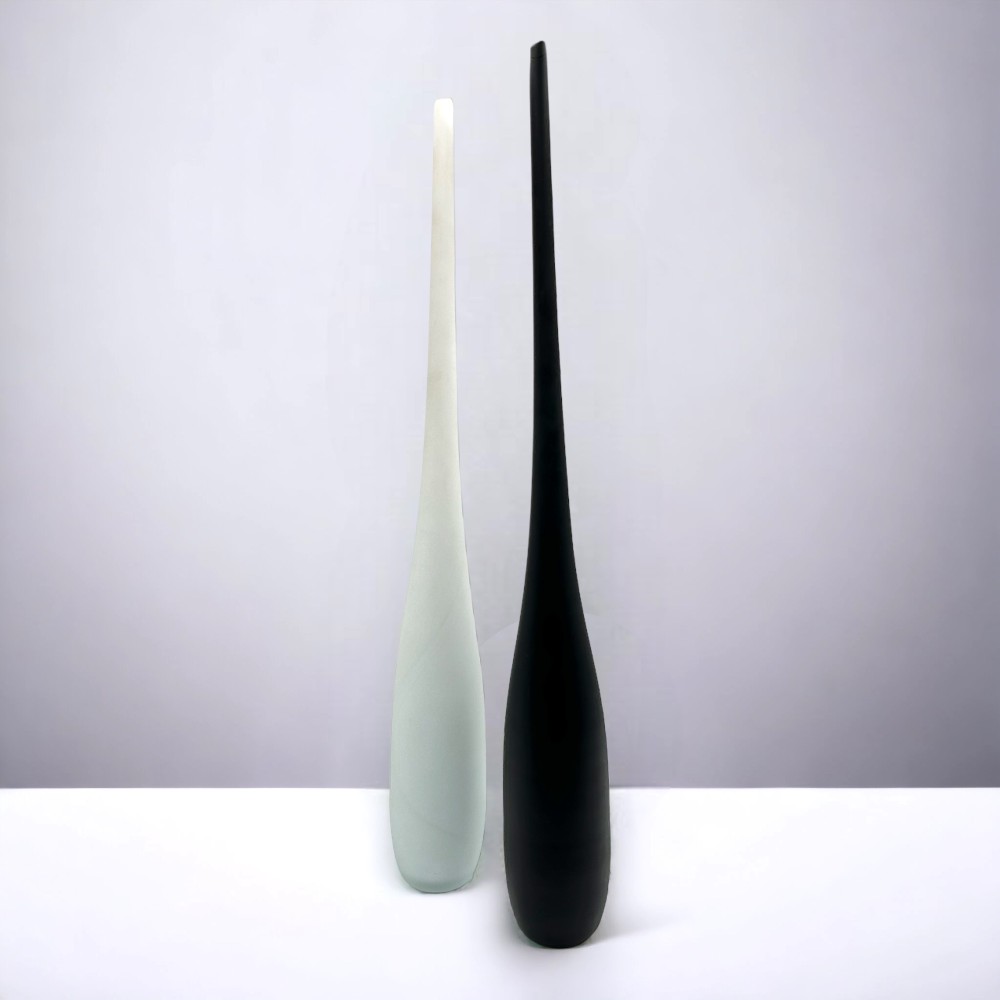 MONOFIORE - Modern satin vase BLACK & WHITE