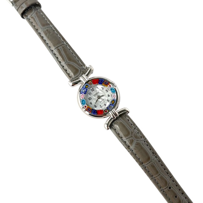 MISS - Reloj con correa GRIS decorado con MURRINE