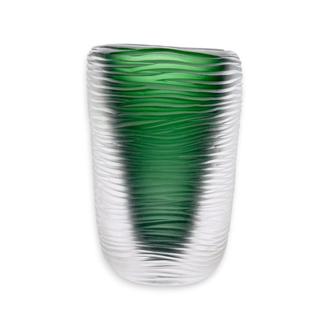 MONTERO - Modern vase in GREEN wrought glass